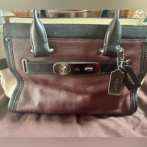 Authentic Coach Two-Tone Leather Handbag